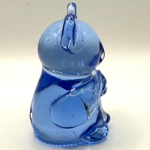 VTG Art Glass Blue Koala Panda Bear Paperweight Hand Blown Teddy Bear Figurine - Picture 6 of 11
